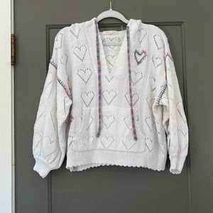 loveshackfancy meara hearts sweater hoodie size small